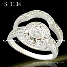 Branca Jóias de prata do anel de casamento 925 (S-1134. JPG)